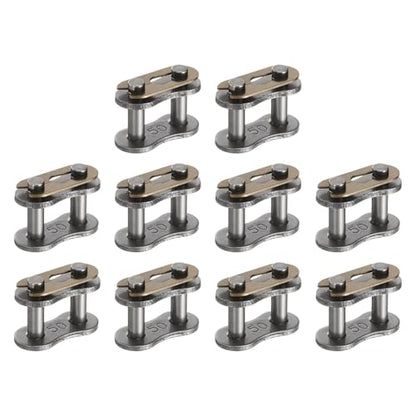 uxcell 10 Pcs #50 Chain Master Connect Links 20.7mm Pitch, Carbon Steel Roller Chain Connector Links, Master Link Replacement for Bike Bicycle Go Kart - size: #50