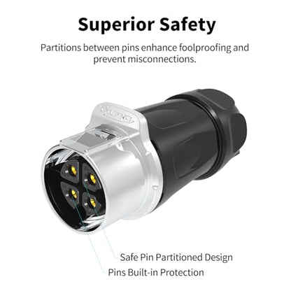 CNLINKO LP-24 4 Pin Circular Connector IP68 Waterproof Mating Plug Set - size: 4-Pin