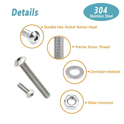 KADRICK 1290PCS Stainless Steel M3 Screw Aassortment Kit,Length 4mm to 40mm - size: SS M3 1290Pcs 4-40mm