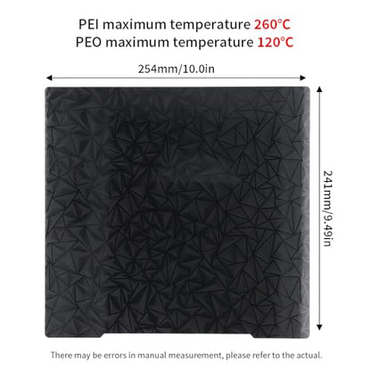 BORDSTRACT Double-Sided Build Plate, PEO Diamond Texture + PEI Spray Texture Spring Steel 254x241mm Without Soft Magnetic Base, Printing Hot Bed Platform for MK3S/MK52 3D Printers - style: PEO diamond texture + PEI frosted texture 254*241mm