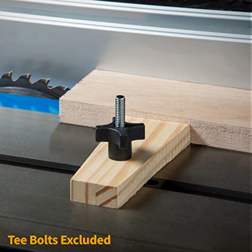 POWERTEC 5 Pack 5/16"-18 4 Point Knobs, Threaded Clamping Knobs for T Track & Table Saw Accessories, Featherboard, Woodworking Jigs on Miter Saw, Router Table, Drill Press (QNB3003) - style: 5/16", 4-Point