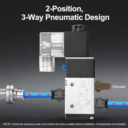 BAOMAIN 12V DC 3/2 Pneumatic Solenoid Valve 7 Station 3V210-08 Manifold Kit - size: 7-Station Valve Kit