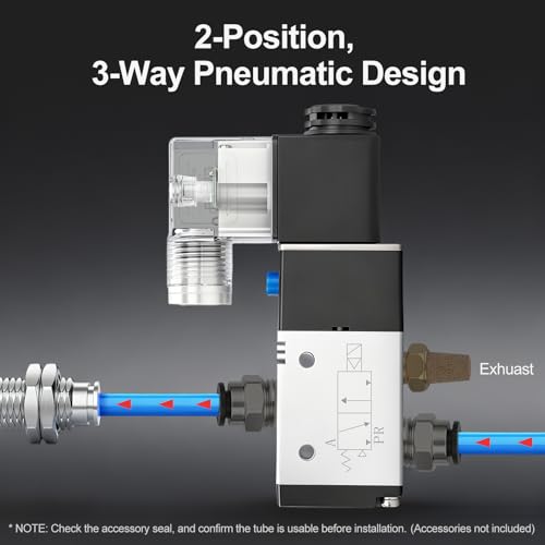BAOMAIN 3V210-08 12V DC 3/2 Pneumatic Solenoid Valve NC - size: Single Valve