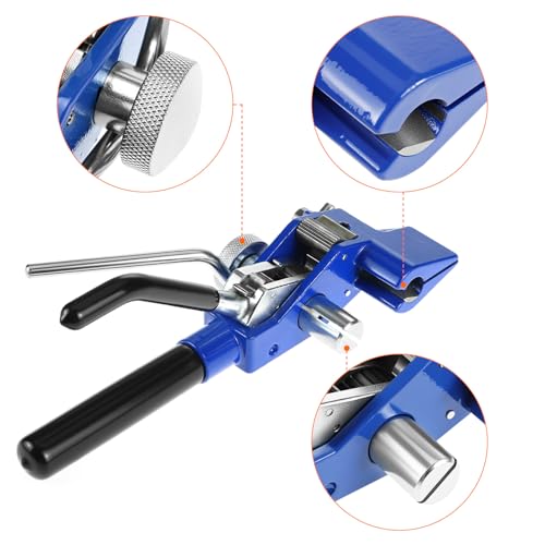 QWORK Banding Tools, Stainless Steel Cable Tie Gun Banding Tools Strapping Gear Tension Bander Tensioner for Stainless Steel Band Strap Belt Fastening and Cutting