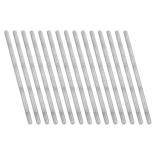 PATIKIL 1/4"-20 UNC 304 Stainless Steel Fully Threaded Rod, 15Pcs 5.9" Length Long Threaded Screw Right Hand Threads All Threaded Rod Studs for Anchoring Bolt, Clamps, Hangers and U-Bolts - size: 1/4"-20 x 5.9"