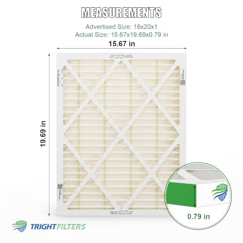 TRIGHTFILTERS 16x20x1 Air Filter MERV 11 HVAC Furnace Filter Pleated 2 Pack - size: 16x20x1