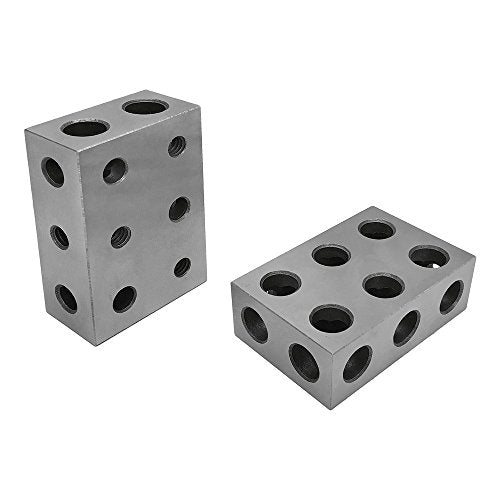 2 PC 1-2-3 Universal Blocks 11 Holes Milling Drilling Precision Metal Block