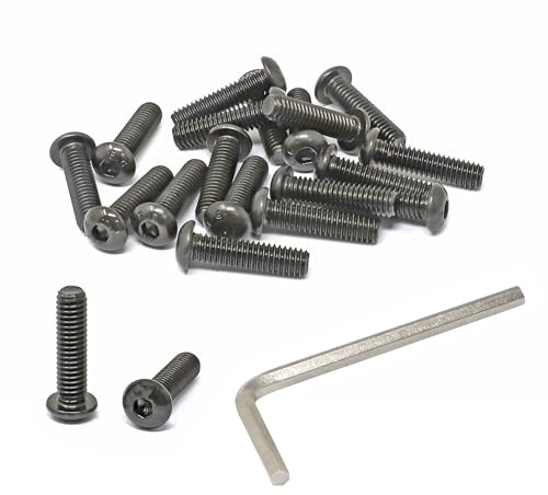 iexcell 20 Pcs 5/16-18 x 1-1/4" Alloy Steel 10.9 Grade Hex Socket Button Head Cap Screws Bolts Kit, Black Oxide Finish - size: 5/16-18 x 1-1/4"