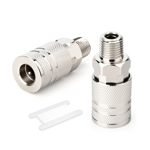 GASHER 2PCS 1/4" MNPT x Flow Quick Connect Air Coupler - size: 1/4" MNPT - 1/4Flow