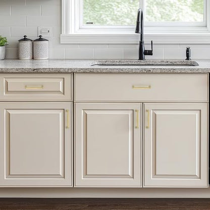 Ravinte Brushed Gold Cabinet Handles Solid Handles,3-3/4 Inch,5 Pack - color: Brushed Gold, size: 3-3/4 Inches Hole Center