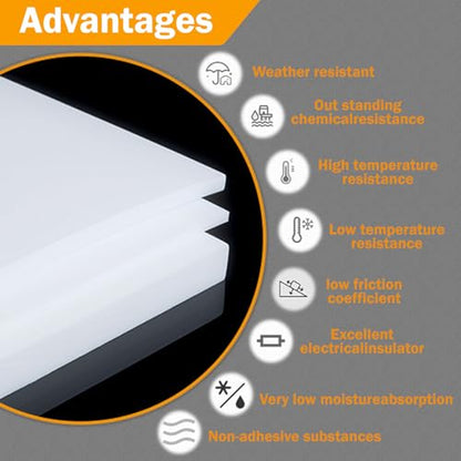 PTFE Plastic Sheet, Virgin PTFE Sheet Teflon Sheets - 100mmx200mm Thickness 1mm Non Stick Sheets for Gasket Seals Liners Bearings - size: 100mmx200mmx1mm