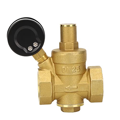 DN25 Water Pressure Regulator 1 inch Water Pressure Regulator Valve Brass Adjustable Water Pressure Reducing Regulator Reducer Meter