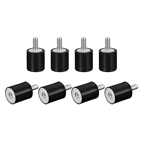 uxcell Rubber Mounts 8pcs M4 Male/Female Vibration Isolator Shock Absorber, for Garage Motor Air Compressor Car Boat Bobbins, D15mmxH20mm - size: M4x15mmx20mm