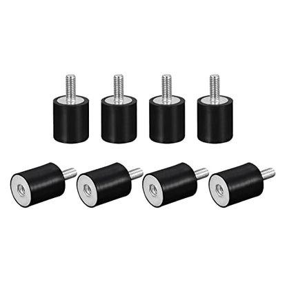 uxcell Rubber Mounts 8pcs M4 Male/Female Vibration Isolator Shock Absorber, for Garage Motor Air Compressor Car Boat Bobbins, D15mmxH20mm - size: M4x15mmx20mm
