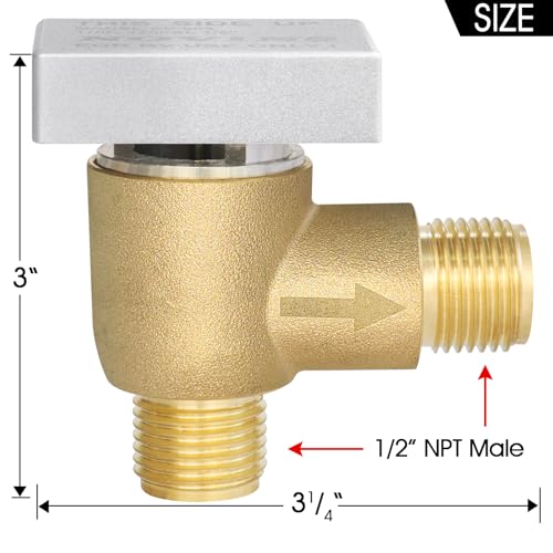 RV Vacuum Breaker Check Valve,Brass Camper RV Black Tank Flush Check Valve - color: Brass