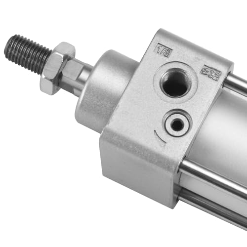 Heschen Tie-Rod Pneumatic Air Cylinder, SC 32-200, 32mm Bore, 200mm Stroke, PT 1/8 Port, Double Acting, Adjustable Cushion, Self-Lubricating Actuator for Industrial & Woodworking - size: 200mm Stroke