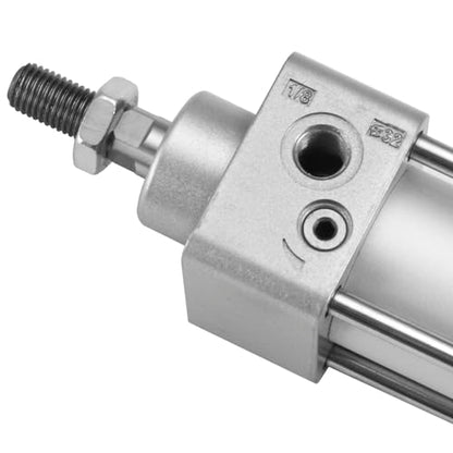 Heschen Tie-Rod Pneumatic Air Cylinder, SC 32-200, 32mm Bore, 200mm Stroke, PT 1/8 Port, Double Acting, Adjustable Cushion, Self-Lubricating Actuator for Industrial & Woodworking - size: 200mm Stroke