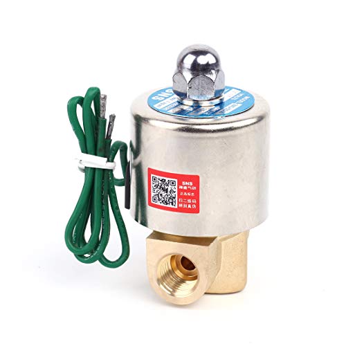 SNS AC110V 1/4" NPT High Temperature Brass Electric Solenoid Valve Normally Closed Water,Air,Diesel 2WG025-N08 - style: AC110V