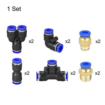uxcell Pneumatic Air Hose Tubing Bright Orange with Connect Fitting Kit - color: Bright Orange