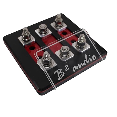 3 Spot Heavy Duty ANL Fuse Distribution Block w/Acrylic B2 Audio Cover (3 Spot) - size: 3 Spot