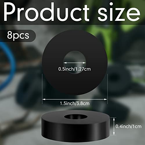 Treela 8 Pcs Rubber Isolation Pads Thick Rubber Washers 1.5 Inch OD