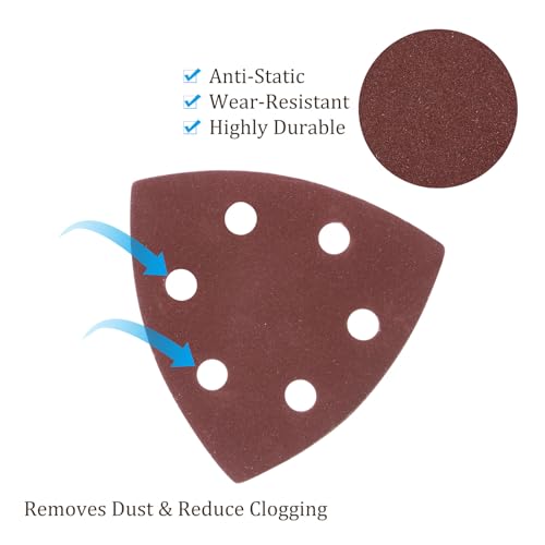 50pcs Mouse Sander Detail Sandpaper 600Grit 3-1/2" Triangle - size: 600 grit