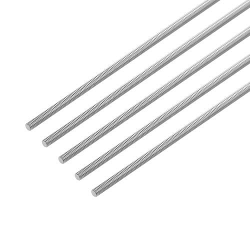 5Pcs Fully Threaded Rod & Studs, M2 x 150mm Long Threaded Screw, 0.4mm Thread Pitch, 304 Stainless Steel Right Hand Thread Bar Studs for Furniture Machinery Assembly - size: M2 x 150mm