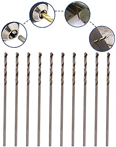 10PCS 2mm Mini HSS Drill Bit,Straight Shank Twist Drill - size: 2mm