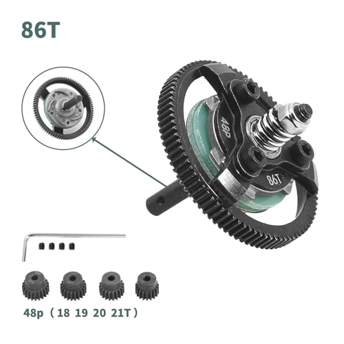 48P 86T Hardened Steel Spur Gear with 18T 19T 20T 21T Pinion, 3.175mm Bore - size: 86T-18T 19T 20T 21T