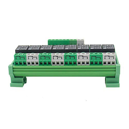 8 Channel Interface Relay Module 24VACDC DIN Rail Panel Mount for Automation PLC Board (FY-T738-24VACDC) - size: 24VACDC