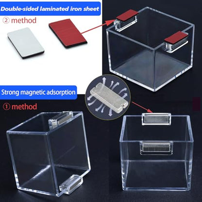 Strong Magnet Magnetic Push Button Switch Protective Cover Dustproof Waterproof Transparent for Computer Cocket Emergency Stop Button Square 64 * 64 * 42mm ﻿ - color: Square Hole: 64*64*42mm