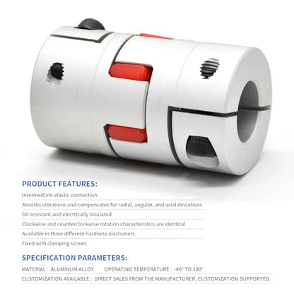 Aluminium Plum Flexible Shaft Coupling Diameter 25mm Length 30mm Connector Flexible Coupler for 3D Printer CNC Machine and Servo Stepped Motor (D25 L30, 6-6.35mm) - size: 6-6.35mm
