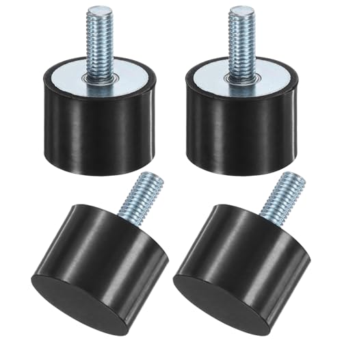 M METERXITY 4-Pack Rubber Mounts D40mmxH30mm Male Vibration Isolators Cylindrical Shock Absorber W M10 x 25mm Studs for Air Compressor/Car/Pump/Boat/Garage Motor/Bobbins Rubber Isolators - size: M10 x 25mm, 40mm x 30mm
