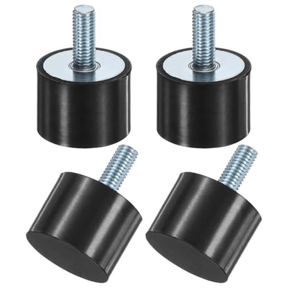 M METERXITY 4-Pack Rubber Mounts D40mmxH30mm Male Vibration Isolators Cylindrical Shock Absorber W M10 x 25mm Studs for Air Compressor/Car/Pump/Boat/Garage Motor/Bobbins Rubber Isolators - size: M10 x 25mm, 40mm x 30mm