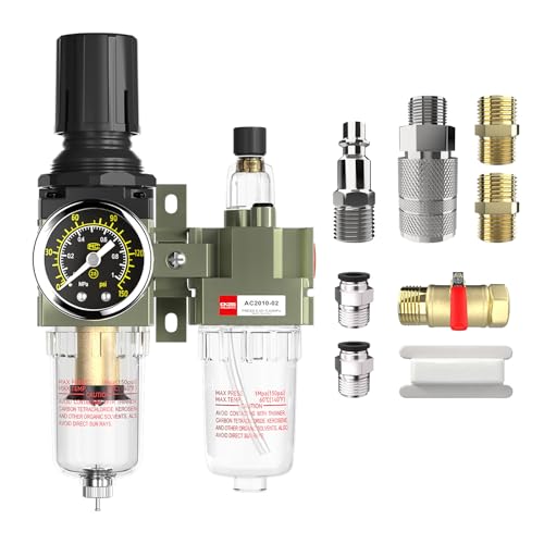 NPT 1/4" Air Compressor Water Separator Filter Pressure Regulator - color: Semi-auto Drain Kit, size: 1/4"NPT
