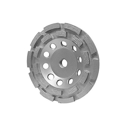 Concrete Masonry Stone Marble Angle Grinder 5'' Double Row Diamond Grinding Cup Wheel 5'' x 5/8''-11