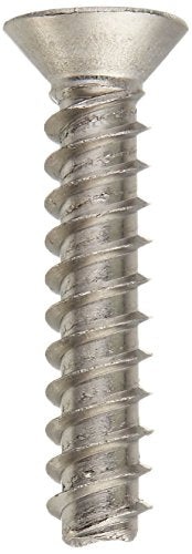 Small Parts 1016LPF188 18-8 Stainless Steel Thread Rolling Screw for Plastic, Passivated Finish, 82 Degree Flat Head, Phillips Drive, #10-14 Thread Size, 1" Length (Pack of 50)