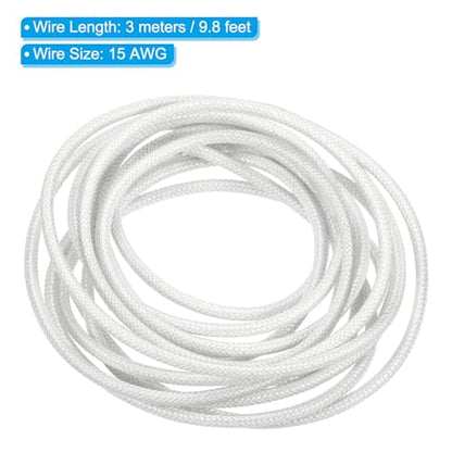 PATIKIL 9.8Ft 15AWG Electronic Wire, -30 to 200 Degrees Celsius Insulated High Temperature Resistant Electrical Flexible Silicone Cable for Lamp Boiler Heater, White - color: White, size: 15AWG