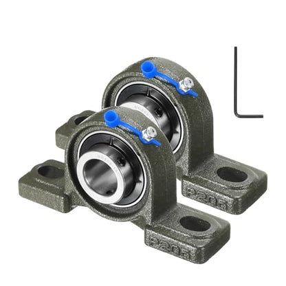 uxcell 2 Pcs UCP205-14 Pillow Block Bearings 7/8 inch Bore Self Alignment, Solid Cast Iron Base Mounted Chrome Steel Bearings - size: UCP205-14