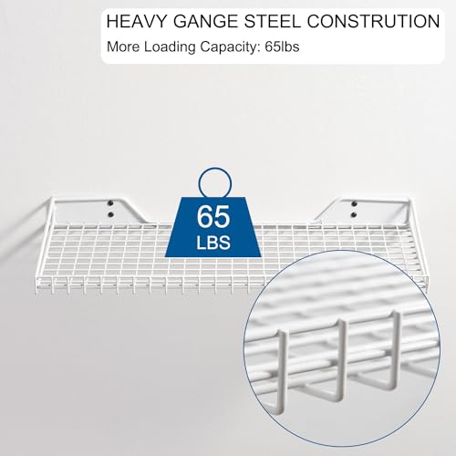 Wallmaster Garage Wall Shelves 23.6"x11.8" Wall Mount Metal Shelves 2 Pack - color: White, size: 2pack