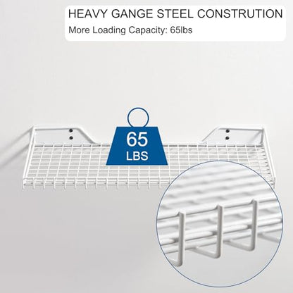 Wallmaster Garage Wall Shelves 23.6"x11.8" Wall Mount Metal Shelves 2 Pack - color: White, size: 2pack