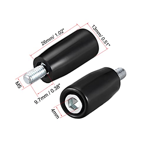uxcell Revolving Handwheel Machine Handle M5 Male Threaded Stem for Milling Machine - size: M5 x 26mm