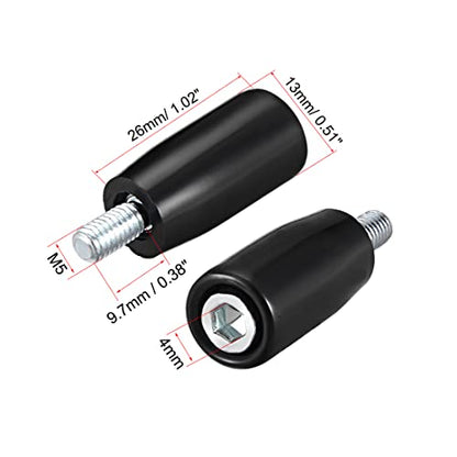 uxcell Revolving Handwheel Machine Handle M5 Male Threaded Stem for Milling Machine - size: M5 x 26mm