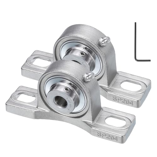 uxcell 2 Pcs SUCP201-8 Pillow Block Bearings 1/2 inch Bore Self Alignment, Stainless Steel Base Mounted Chrome Steel Bearings - size: SUCP201-8