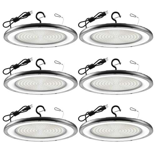 AIKVSXER 6Pack UFO LED High Bay Lights, 400W Shop Lights, 60000LM, 6000K