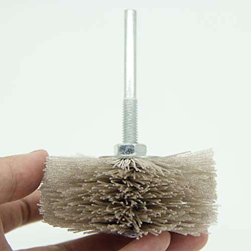 Woodwork Polish Grinder, Nylon Wheel Brush Abrasive, Grinding Head with 6mm Threaded Shank, Abrasive Nylon Wheel Brush, Sanding Mop, Abrasive Wheel (80 Grits (2Pcs)) - color: 80 Grits (2Pcs)