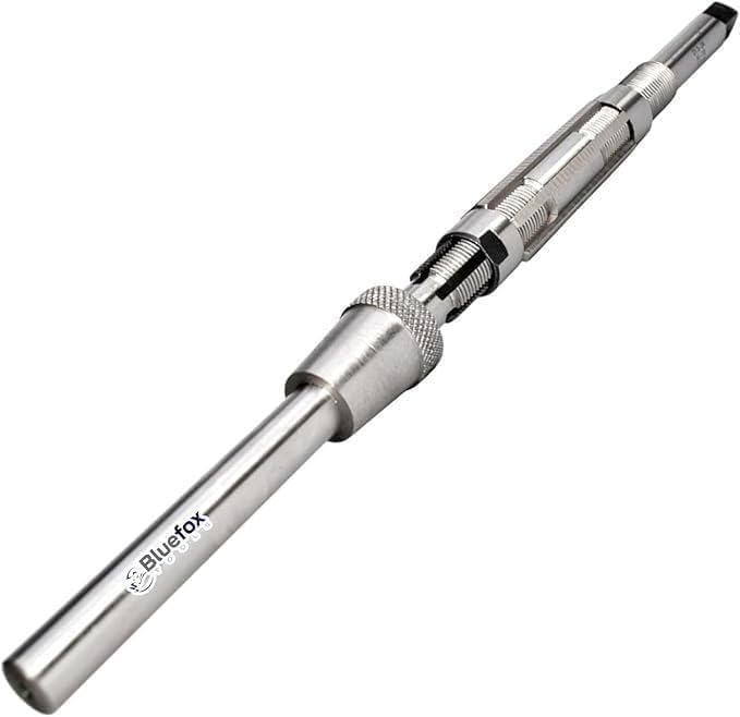 H9 Adjustable Hand Reamer with Solid Pilot | 25/32" - 27/32" (19.8-21.4mm) | High Speed Steel King Pin Reamer | Floating Pilot Sleeve | Precision Line Reaming Tool - size: H9 Adjustable Hand Reamer