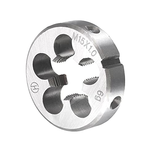 uxcell M15 x 1mm Metric Tap and Die Set, Machine Thread Screw Tap with Round Threading Die, Tap & Die Kit for Nut Screw Bolt Thread Repair - size: M15 x 1mm