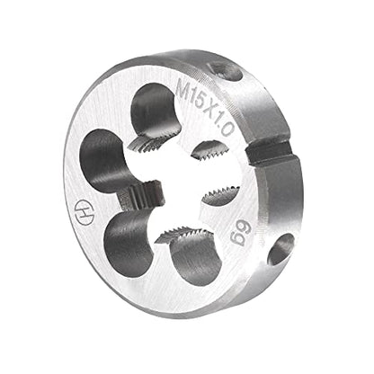 uxcell M15 x 1mm Metric Tap and Die Set, Machine Thread Screw Tap with Round Threading Die, Tap & Die Kit for Nut Screw Bolt Thread Repair - size: M15 x 1mm