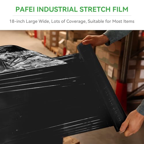 18"x1500ft Black Stretch/Shrink Wrap Roll for Moving, 4 Rolls - style: 18inch-4pack
